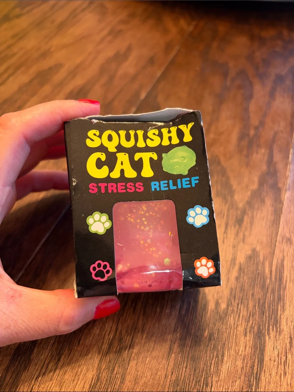 Squishy Cat Stress Relief Toy - Pink Glitter - NEW